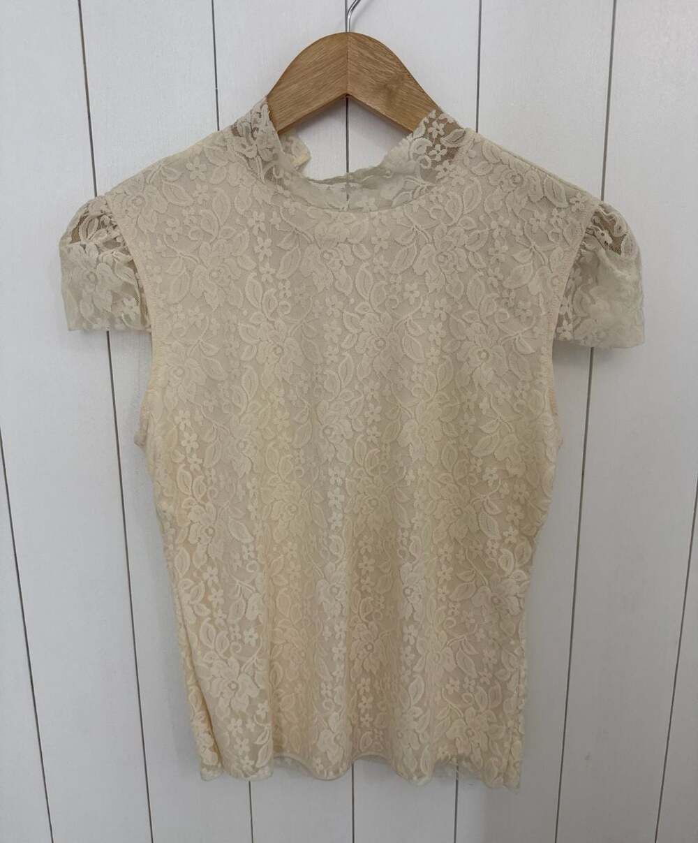 Laundry By Shelli Segal Size S Cream Lace Top